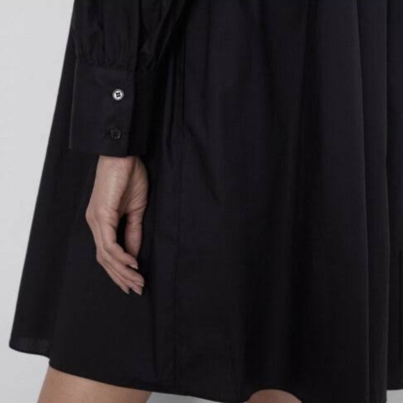 Zara Long sleeve Poplin Mini Dress Black - Picture 11 of 13